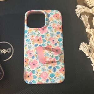 Loopy iPhone 14 Pro Max Case Floral Phone Case - Pink and Blue